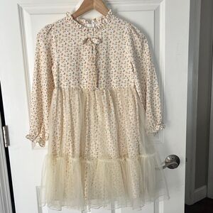 Disney Tokyo Floral Twirl Dress w/ tulle and long sleeves